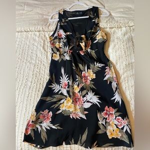 Black Floral Cutout Dress